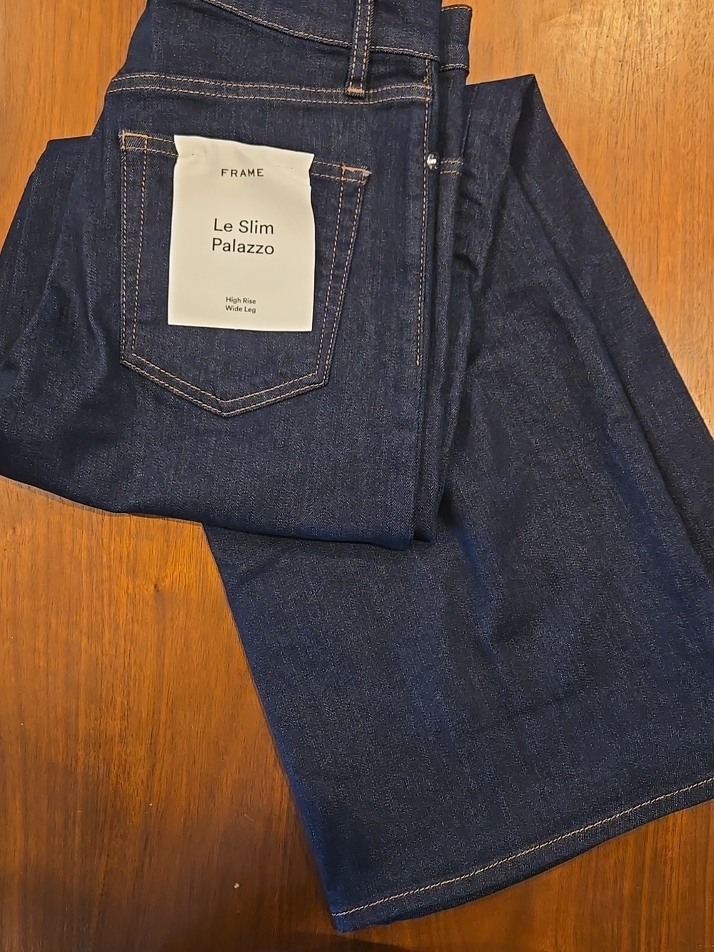 Frame Le Slim Palazzo Women’s Wide-Leg Jeans in Rinse - Picture 8 of 8
